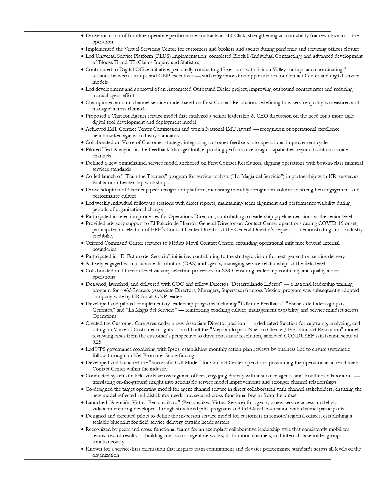 Senior Operations Executive — Before (Page 2)
